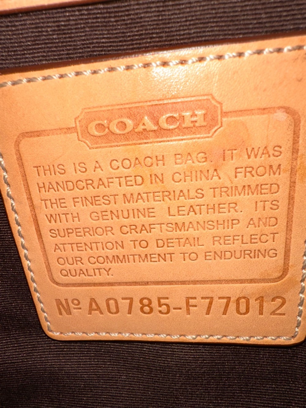 Coach F77012 Vintage XL Signature C Canvas Tote Bag with Vachetta Leather Trim - Picture 3 of 8